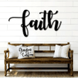 Faith Script Word Sign Rustic Metal Faith Sign Housewarming Gift Farmhouse Decor Custom Holiday Decor Word Art