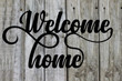 Welcome Home Script Metal Word Sign Rustic Metal Sign Cursive Farmhouse Decor Housewarming Gift Metal Wall Art Steel