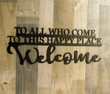 Welcome Metal Sign Happy Place Wall Saying Kitchen Decor Entryway Housewarming Gift