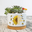 Personalized In A World Full Of Grandma Bee A Gigi Plant Pot, Grandma Plant Pot Gifts, Bee And Sunflower Plant Pot Gift, Gift For Mother Day