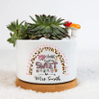 Personalized My Class Is Full Of Sweet Hearts Plant Pot, Plant Pot To Decorate The Desk, Leopard Rainbow Plant Pot, Gift For Teacher