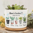 Personalized Mom's Garden Plant Pot, Gift For Mom, Nanas Garden Grandkids Flower Pot, Mothers Day Gift Succulent Pot, Window Decor Plant Pot