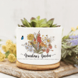 Personalized Grandma's Garden Plant Pot, Birth Flower Bouquet, Mom's Garden, Custom Birth Month Flowers, Mothers Day Gift for Grandma