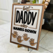 Custom Hand Piece Sign For Dad, Personalized Best Dad Ever Hands Down Framed Sign With Kids Name For Father's Day Gift Ideas