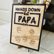 Hands Down Best Papa Ever Framed Wood Sign With Kids Name For Father's Day