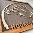 Hooked on Daddy Customized Fishing Sign With Kids Name For Father's Day