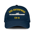 Uss Enterprise Cv-6 Classic Cap, Custom Print/embroidered Us Navy Ships Classic Baseball Cap, Gift For Navy Veteran