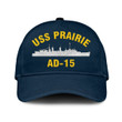 Uss Prairie Ad-15 Classic Cap, Custom Print/embroidered Us Navy Ships Classic Baseball Cap, Gift For Navy Veteran