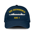 Uss Sacramento Aoe-1 Classic Cap, Custom Print/embroidered Us Navy Ships Classic Baseball Cap, Gift For Navy Veteran