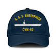 Uss Enterprise Cvn-65 Classic Cap, Custom Print/embroidered Us Navy Ships Classic Baseball Cap, Gift For Navy Veteran