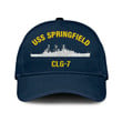Uss Springfield Clg-7 Classic Cap, Custom Print/embroidered Us Navy Ships Classic Baseball Cap, Gift For Navy Veteran