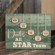 Dad's All Star Team Personalized Wood Sign, Gift For Football Dad, Football Lovers Gift,