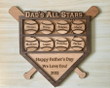 Personalized Dads, Grandpa, Father's Day, Baseball All Stars Home Plate Display Shape Wooden Sign