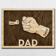 Personalized Dad and Kids Fist Bump With Name Engraving Wood Sign Gifts