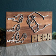 Funny Pepa Gift, Fist Bump Dad and Kids Sign With Names For Grandpa Father's Day
