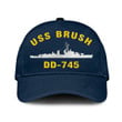 Uss Brush Dd-745 Classic Baseball Cap, Custom Print/embroidered Us Navy Ships Classic Cap, Gift For Navy Veteran