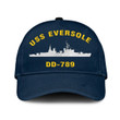 Uss Eversole Dd-789 Classic Baseball Cap, Custom Print/embroidered Us Navy Ships Classic Cap, Gift For Navy Veteran