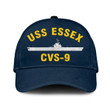 Uss Essex Cvs-9 Classic Baseball Cap, Custom Print/embroidered Us Navy Ships Classic Cap, Gift For Navy Veteran