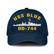 Uss Blue Dd-744 Classic Baseball Cap, Custom Print/embroidered Us Navy Ships Classic Cap, Gift For Navy Veteran