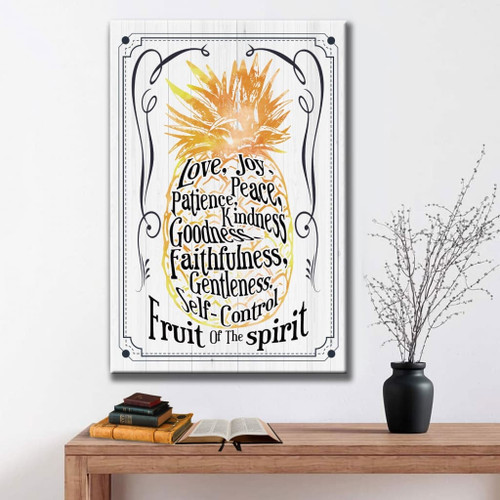 Pineapple Fruit Of The Spirit Canvas Hanging Gift, Canvas Paiting Frames Print , Christian Canvas Hanging Gift, Canvas Paiting Frames Print