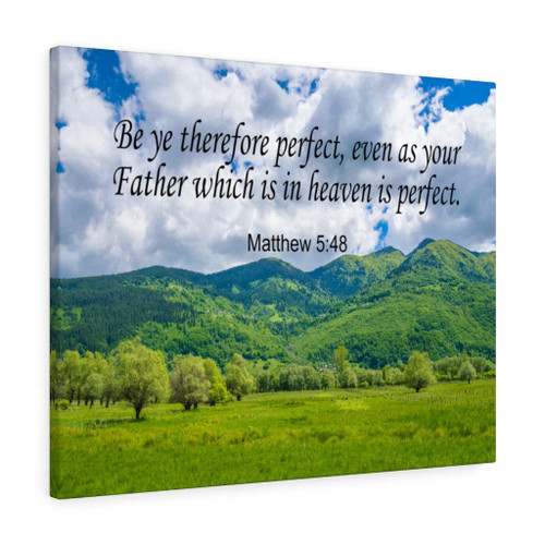 Scripture Canvas Heaven is Perfect Matthew 5:48 Christian Wall Art Meaningful Home Decor Gifts Unique Housewarming Gift Ideas Framed Prints, Canvas Paintings