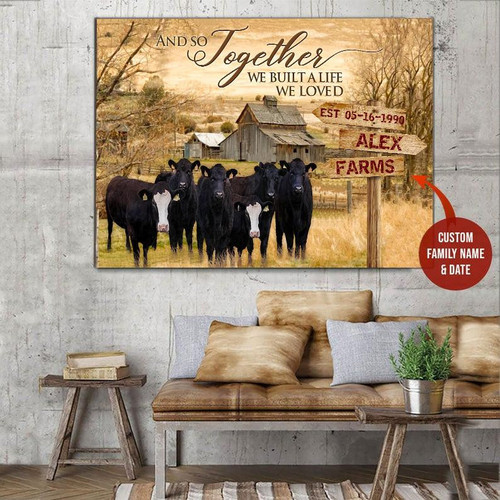 Angus Cow Wall Art Personalized Painting Art Farms Animal Home Decoration Gift Idea Framed Prints, Canvas Paintings