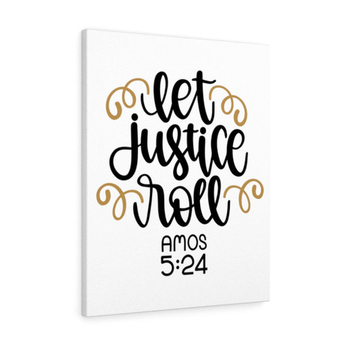 Scripture Canvas Let Justice Roll Amos 5:24 Christian Wall Art Bible Verse Meaningful Home Decor Gifts Unique Housewarming Gift Ideas Framed Prints, Canvas Paintings