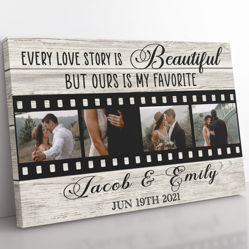Personalized Canvas Painting, Canvas Hanging Wall Art Gift For Husband, Every Love Story Is Beautiful Our Is My Favorite Wall Art Framed Prints, Canvas Paintings