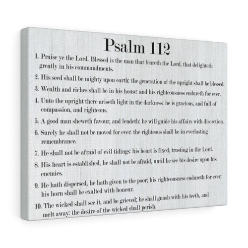 Scripture Canvas Prosperity and Divine Favor Psalm 112 Christian Wall Art Bible Verse Meaningful Home Decor Gifts Unique Housewarming Gift Ideas Framed Prints, Canvas Paintings