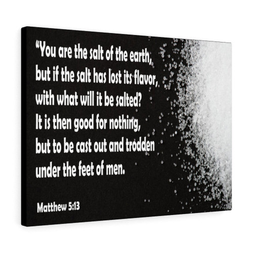 Bible Verse Canvas You Are The Salt of The Earth Matthew 5:13 Christian Home Decor Wall Art Scripture Ready to Hang Faith Print Framed Prints, Canvas Paintings