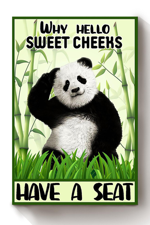 Chinese Panda Why Hello Sweet Cheeks Have A Seat Funny Wall Art For Home Decor Canvas Framed Prints, Canvas Paintings