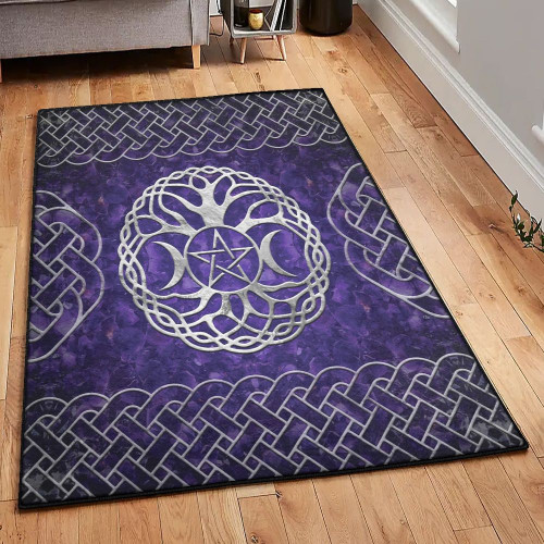 Forest Triple Goddess With Pentagram And Tree Of Life Rug Rectangle Rugs Washable Area Rug Non-Slip Carpet For Living Room Bedroom