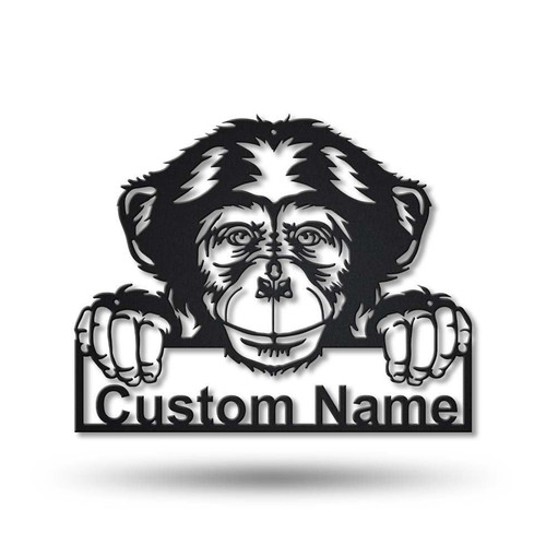 Personalized Chimpanzee Monkey Metal Sign Art, Custom Chimpanzee Monkey Metal Sign, Animal Funny, Pets Gift, Birthday Gift, Laser Cut Metal Signs Custom Gift Ideas