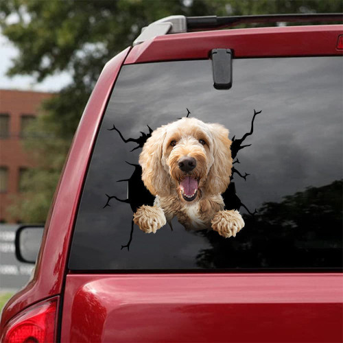 Labradoodle Crack Decal For Wall Super Cute Window Decals Sister Necklaces, Carbon Fiber Sticker