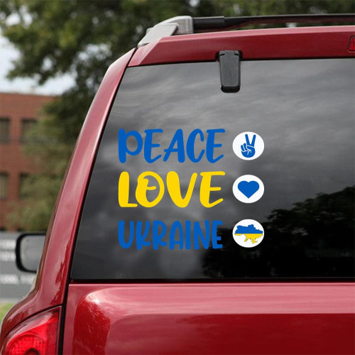 Peace Love Ukraine Shirt Ukrainian Flag Stand With Ukraine Sticker Car Vinyl Decal Sticker