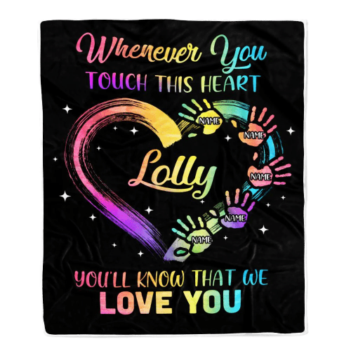 Personalized Lolly Blanket From Grandkids Granddaughter Grandson We Love You Grandparent Lolly Birthday Mothers Day Christmas Customized Fleece Throw Blanket