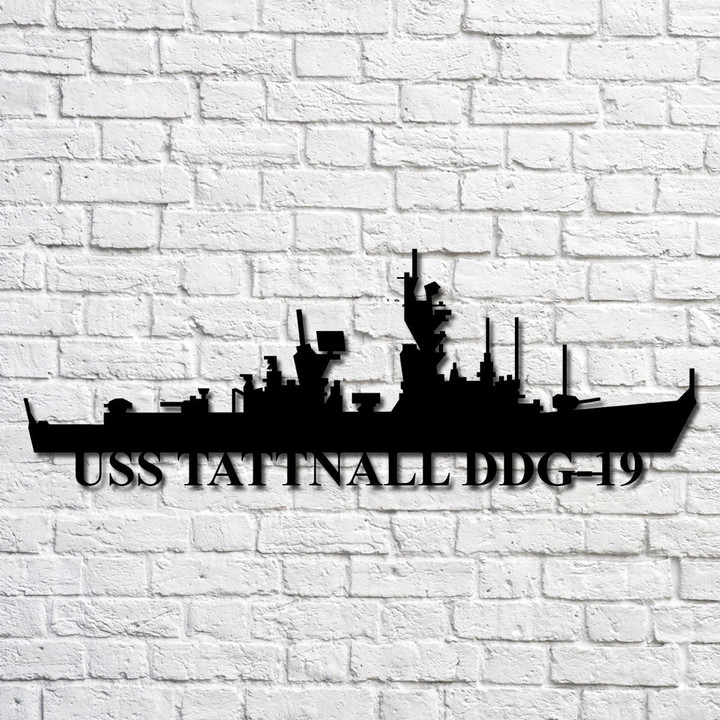 Uss Tattnall Ddg19 Navy Ship Metal Art, Gift For Navy Veteran, Navy Ships Silhouette Metal Art, Navy Home Decor Laser Cut Metal Signs Custom Gift Ideas 12x12IN