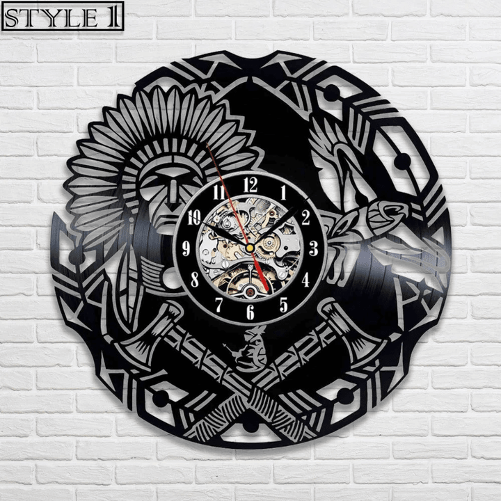 Native American Vinyl Record Clock