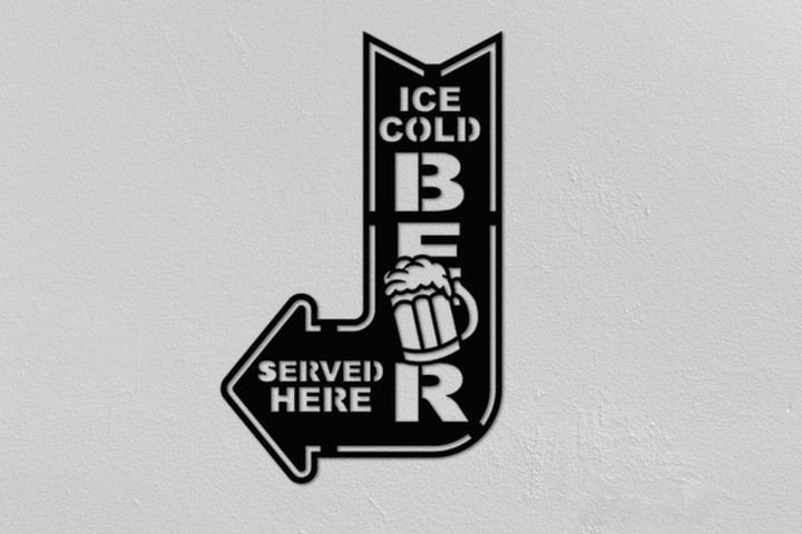 Ice Cold Beer Metal Sign Metal Wall Art Christmas Gifts Hanukkah Gifts Home Wall Decoration Gifts For Mom Housewarming