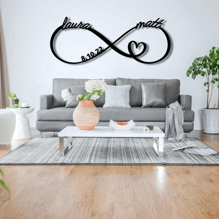 Infinity Metal Sign Family Name Sign Personalized Metal Wall Decor Housewarming Gift Welcome Sign For Front Porch Metal