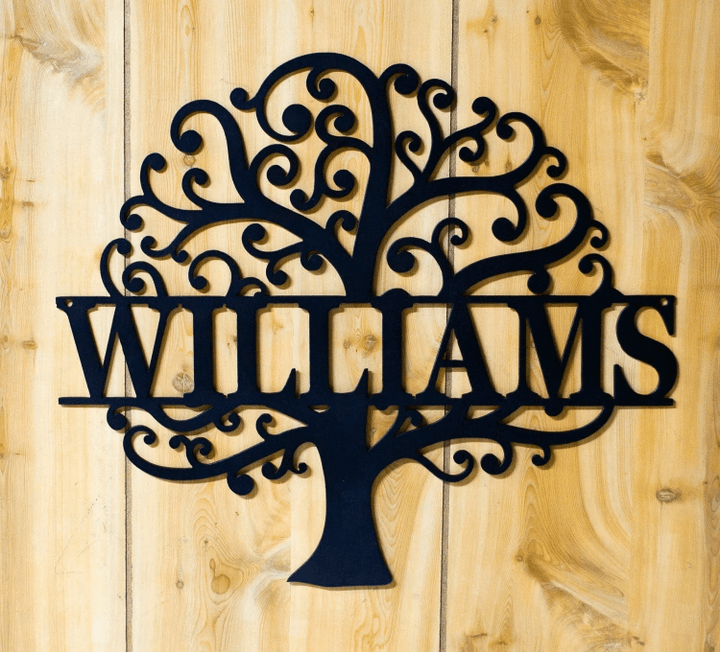 Tree Of Life Family Name Wall Art Personalized Wedding Anniversary Gift Custom Family Name Sign