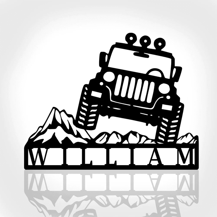 Jeep Metal Wall Art Jeep Off Road Sign Personalized Family Name Jeep Lovers Sign Dad Gift Car Lover Gift Jeep Gift Man