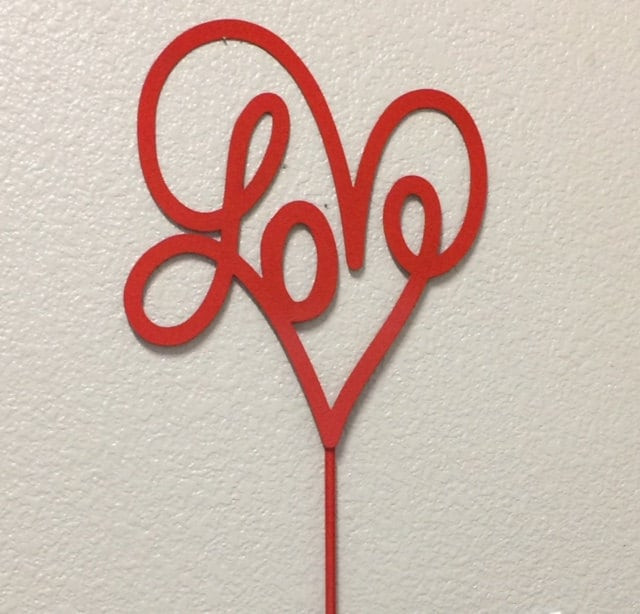 Valentines Day Decoration - Plasma Cut Metal Heart With Love Metal Sign Cut Metal Sign Wall Metal Sign