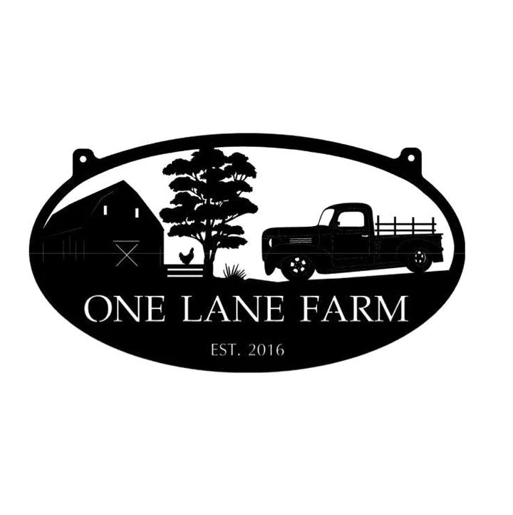 Metal Farm Sign Barn Old Truck With Your Name Metal Wall Art Metal House Sign