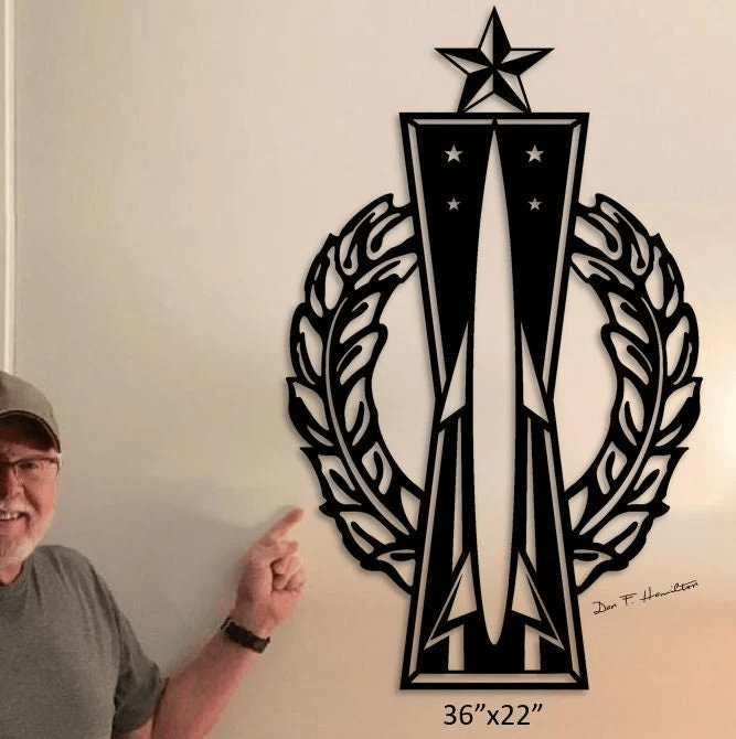 Senior Missile Operations Badge Xl Silhouette - Metal Sign Cut Metal Sign Wall Decor