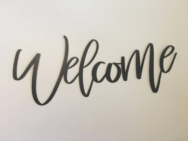 Welcome Metal Sign Farmhouse Decor Wall Art Housewarming Gift Metal Words Welcome Sign