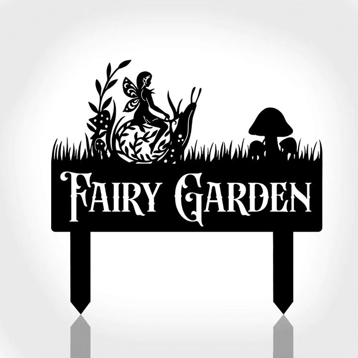 Fairy Garden Sign Post - Metal Garden Sign Cut Metal Sign Wall Metal Art