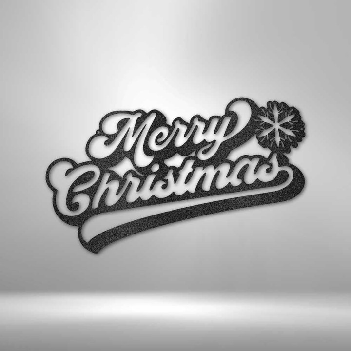 Merry Christmas Quote Metal Wall Sign Christmas Season Metal Wall Sign Laser Cut Metal Wall Plaque