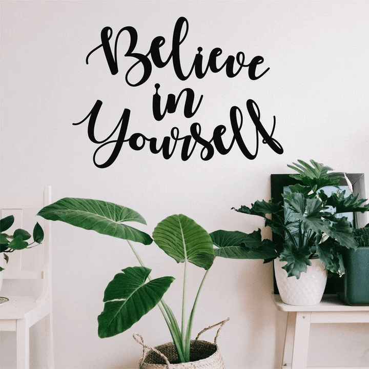 Metal Wall Art Believe In Yourself Quote Metal Wall Hangings Home Office Decoration Inspirational D�cor Gift
