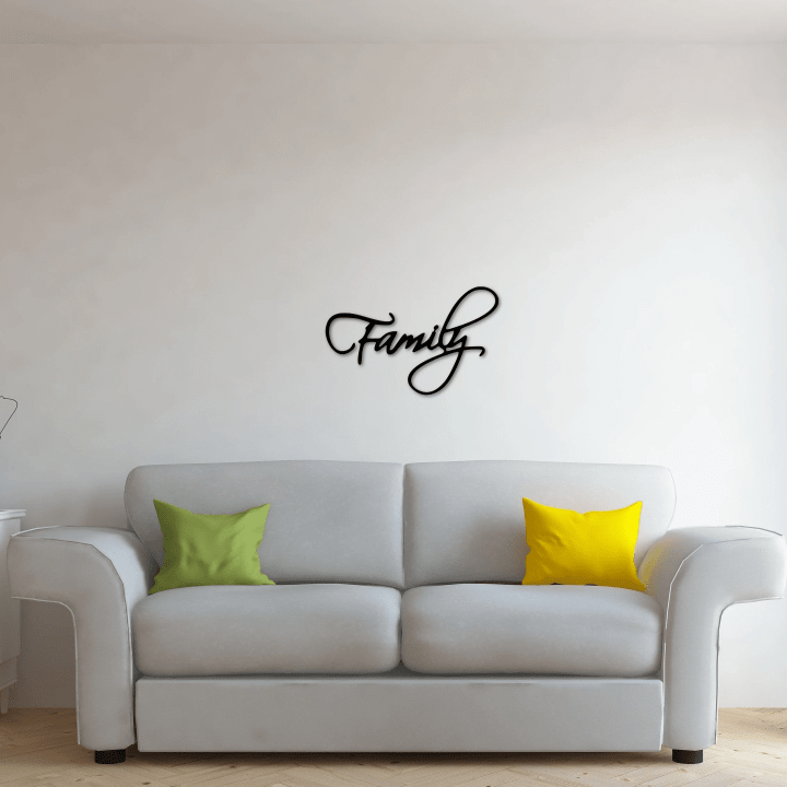 Family Sign Metal Words For The Wall Metal Wall Art Metal Wall Words Gallery Wall Decor Metal Word Signs For Living Room